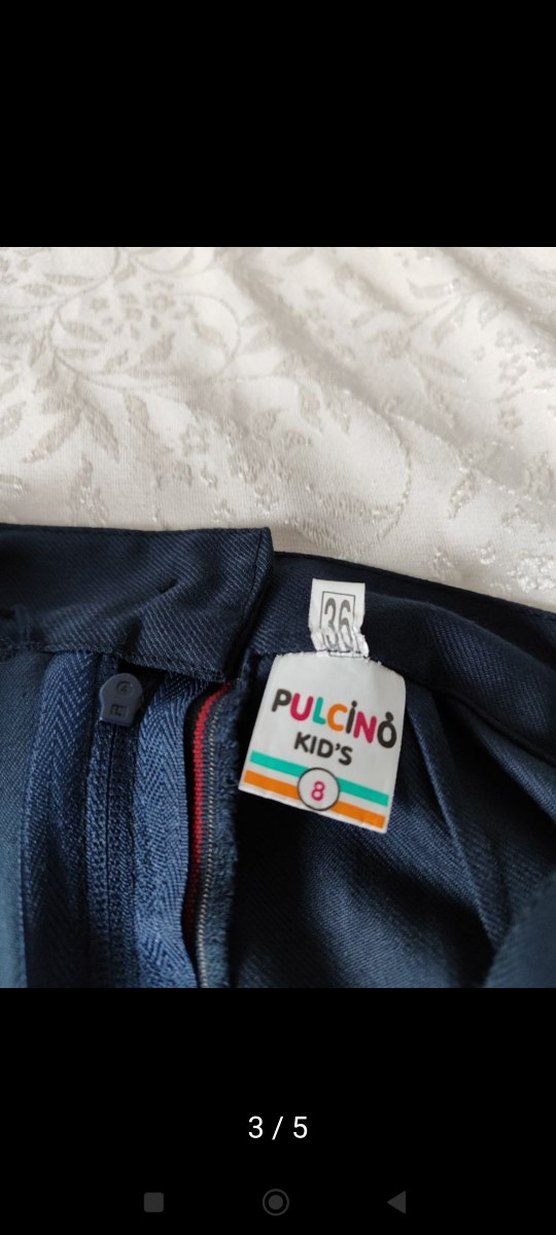 lacivert Pilili Midi Kadın Etek - Görsel 3