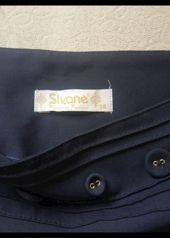 sivana marka lacivert Uzun Drapeli Gotik Etek - Görsel 3