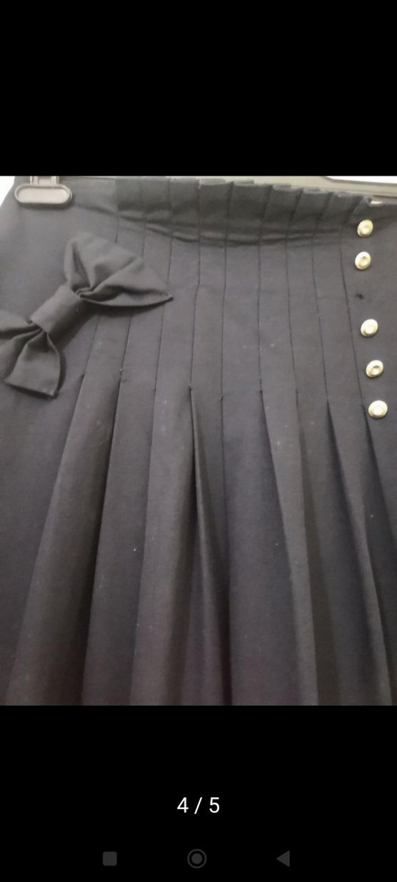 Düğmeli Lacivert Kumaş Uzun Etek - Görsel 5