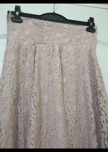 Güpür Detaylı Bej Uzun Bohem Etek - Görsel 2