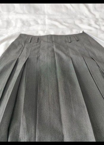 Gri Pileli Uzun Kadın Etek - Görsel 3