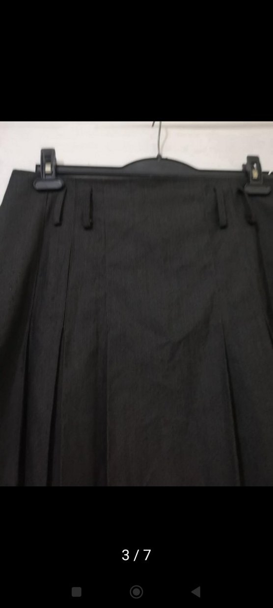 Gri Pileli Uzun Kadın Etek - Görsel 4