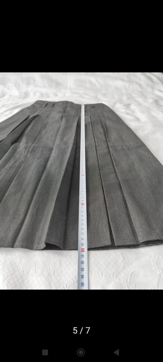 Gri Pileli Uzun Kadın Etek - Görsel 5