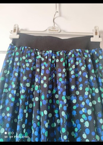 Mavi Batik Desenli Uzun Pilili Etek - Görsel 4