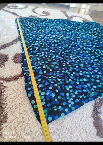 Mavi Batik Desenli Uzun Pilili Etek - Görsel 5