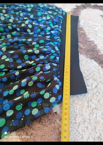 Mavi Batik Desenli Uzun Pilili Etek - Görsel 2