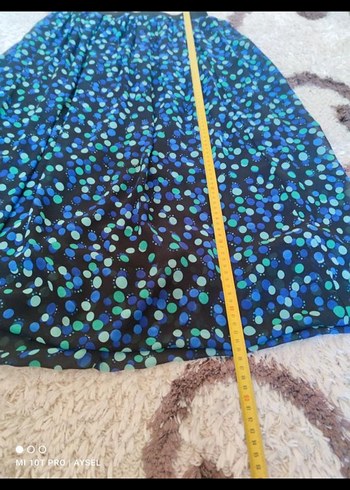 Mavi Batik Desenli Uzun Pilili Etek - Görsel 3