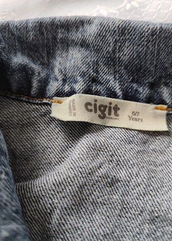 Kız Denim Tulum, Düğmeli, Uzun Kollu - Görsel 3