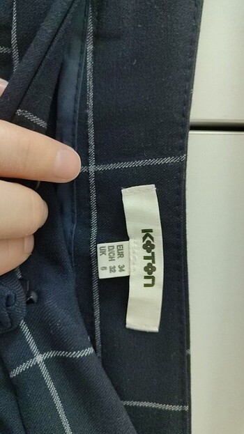 34 Beden Lacivert kumaş pantalon