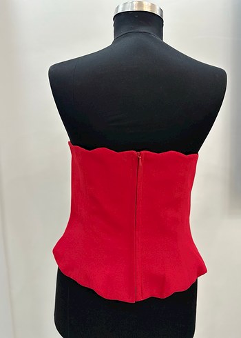 Kırmızı Straplez Gotik Büstiyer - Görsel 2