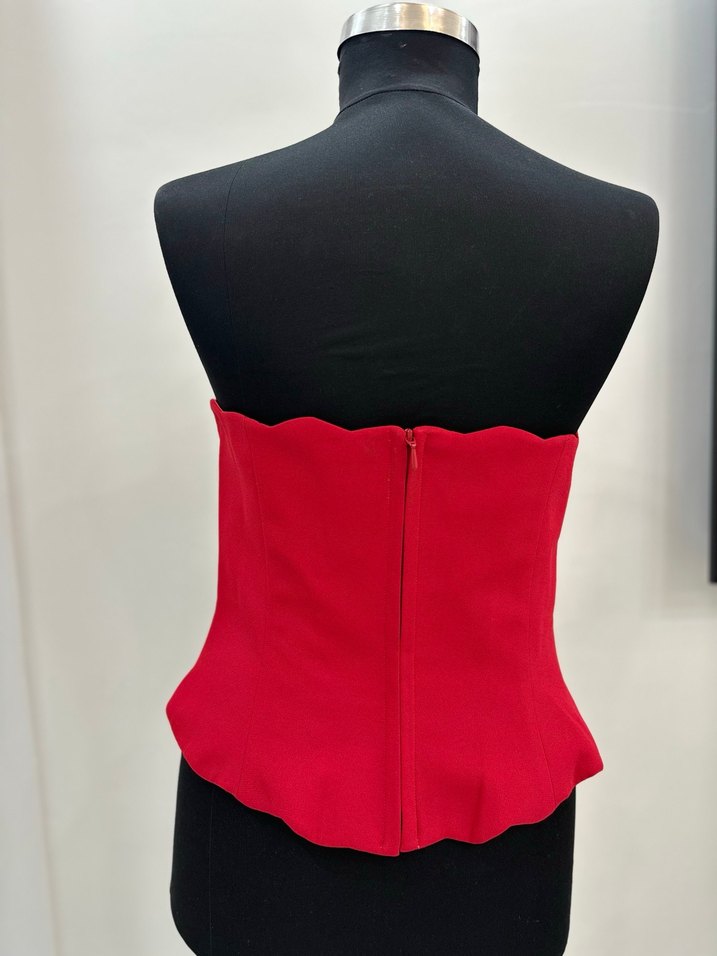 Kırmızı Straplez Gotik Büstiyer - Görsel 2