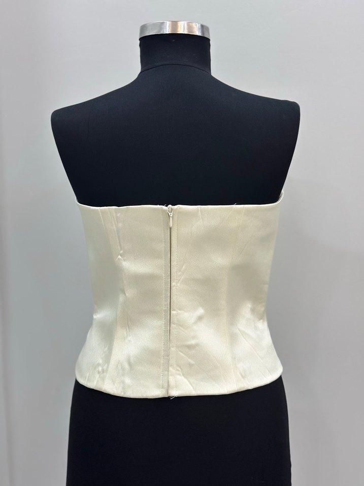 Beyaz Straplez Mini Büstiyer - Görsel 2