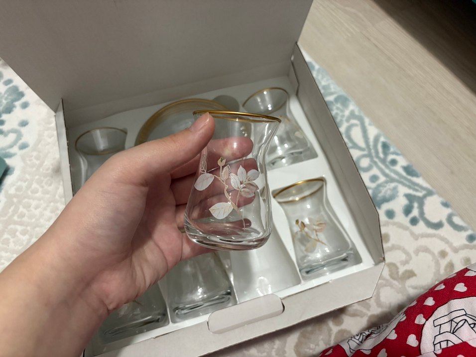 Çiçek Desenli 6'lı Çay Bardağı Seti - Görsel 2