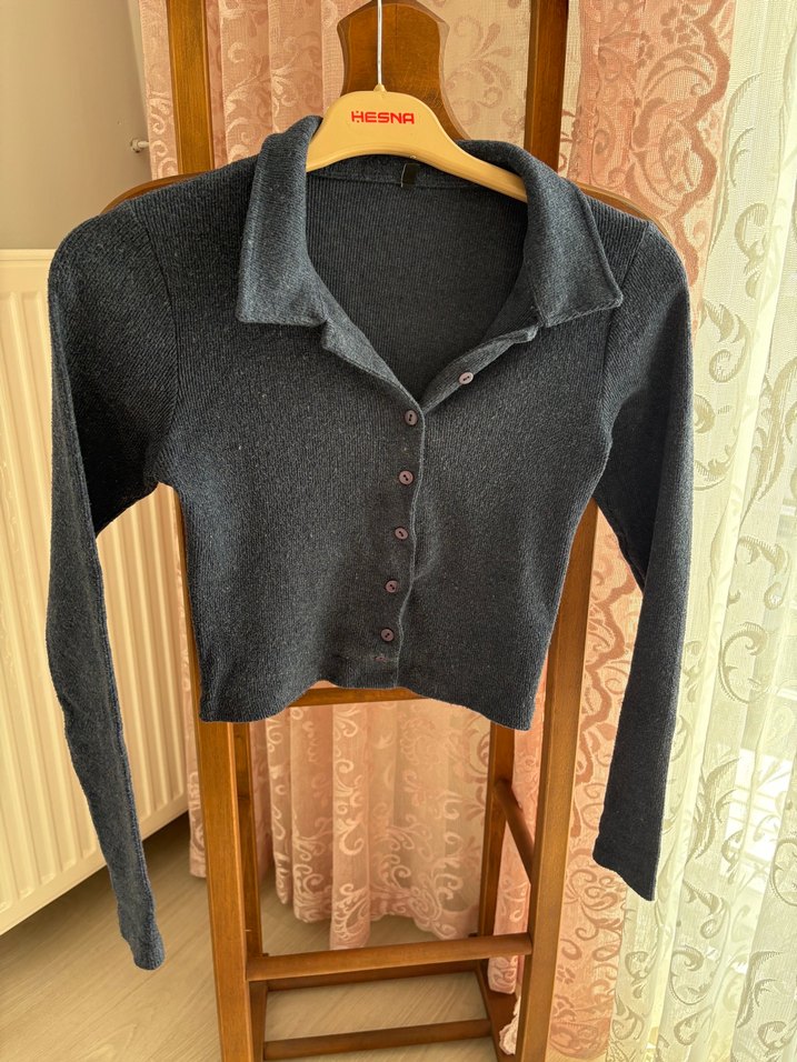 Trendyolmilla Gri Düğmeli Bluz - Görsel 2