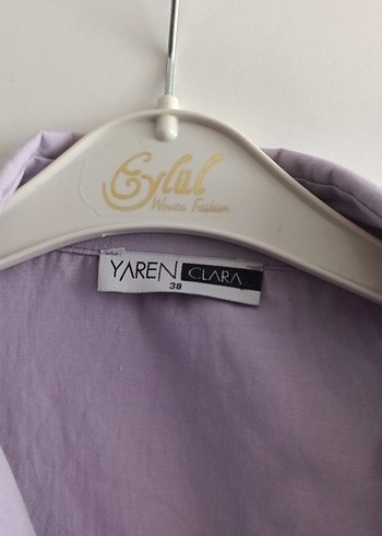 38 Beden Nakışlı, Uzun Kollu lila Gömlek