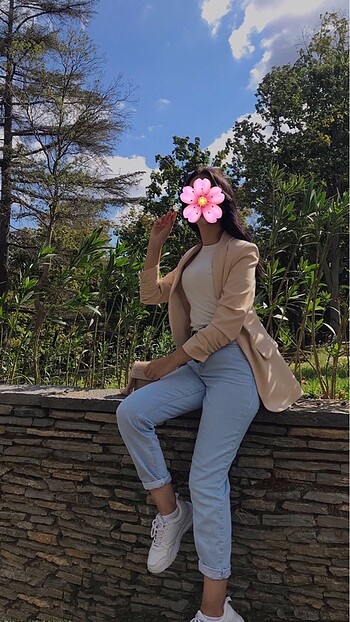 Kol Büzgülü Bej Blazer Ceket