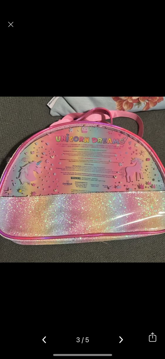 Unicornlu,çantalı öakyaj&tırnak&toka set - Görsel 3