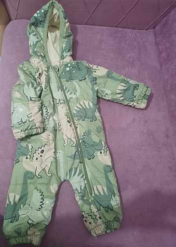 Kapüşonlu Bebek Kamuflaj Desenli Tulum - Görsel 3