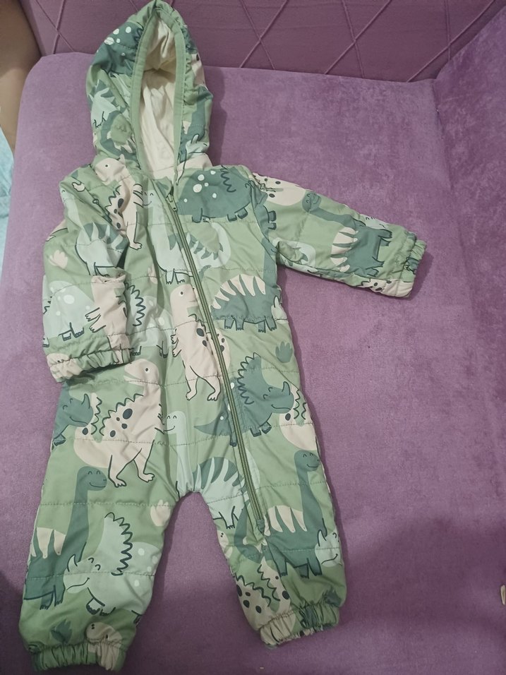 Kapüşonlu Bebek Kamuflaj Desenli Tulum - Görsel 3