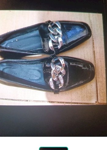 Zara Parlak Siyah Zincirli Loafer Zara