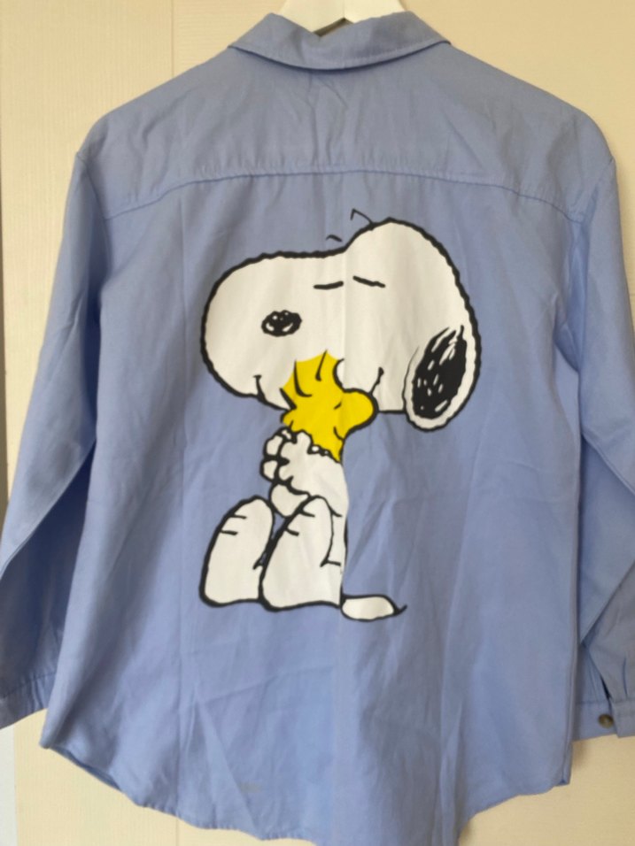 Düğmeli Mavi Pamuklu Gömlek - Görsel 4