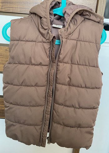 Bej Kapüşonlu Erkek Çocuk Yelek - Görsel 3