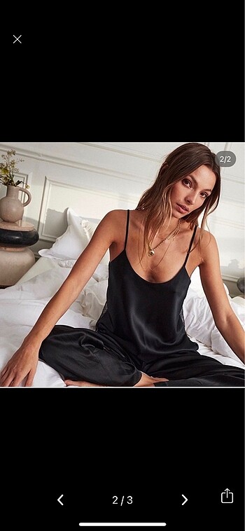 Diğer Saten Pijama Takımı M-Beden Yeni