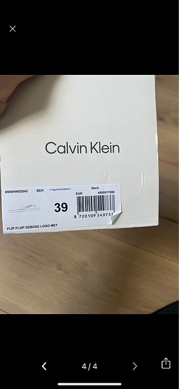39 Beden siyah Renk Calvin Klein Nr. 39 Terlik