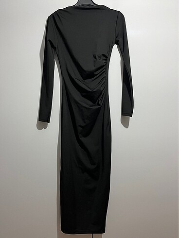 Diğer Siyah drape detay maxi elbise
