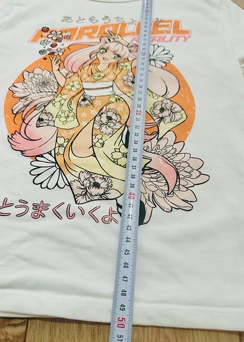 Kız Çocuk Baskılı Kısa Kollu Tişört - Görsel 7