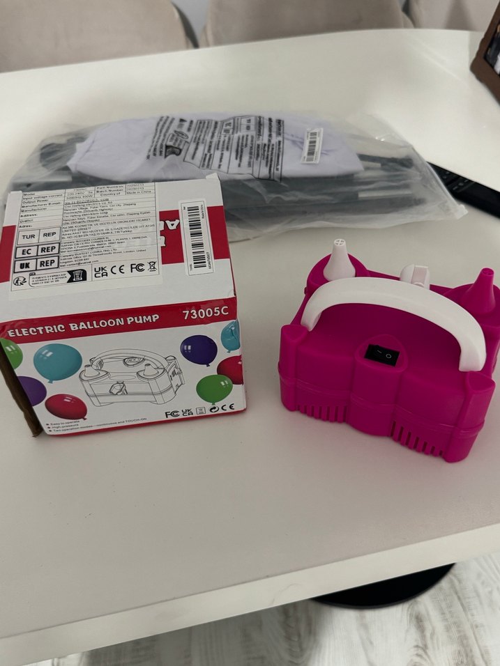 Renkli Pembe Elektrikli Balon Pompası - Görsel 2