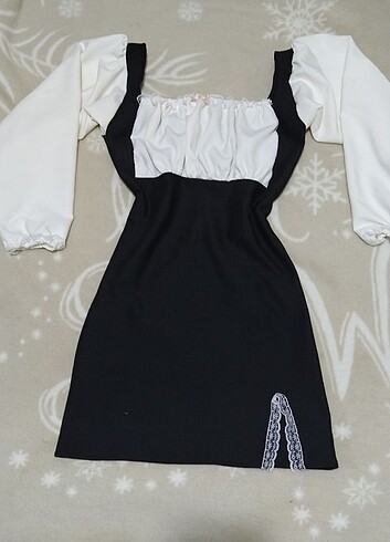 s Beden Lolita siyah beyaz elbise 