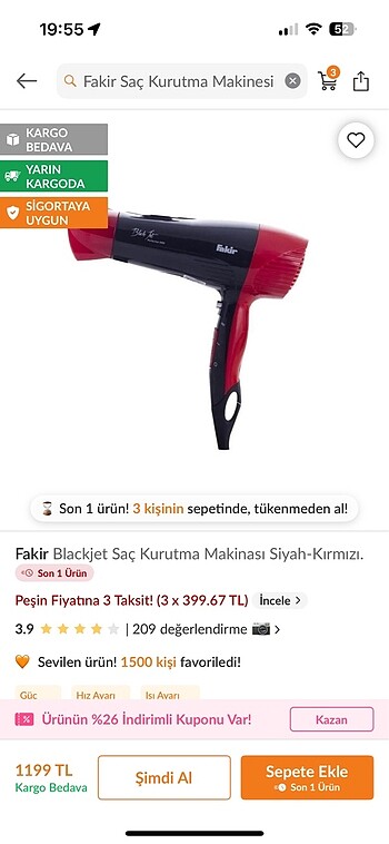 SAÇ KURUTMA MAKİNESİ