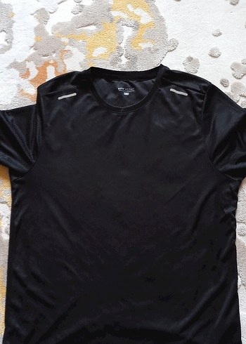 Siyah Spor Erkek Tişörtü, Kısa Kollu, Rahat Kesim