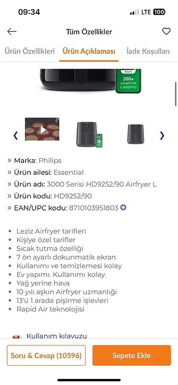 Beden Renk Airfryer