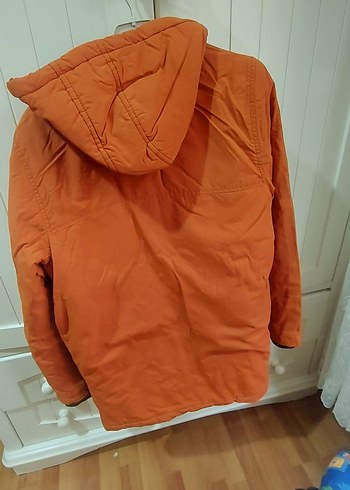 Turuncu Erkek Fermuarlı Midi Yağmurluk - Görsel 4