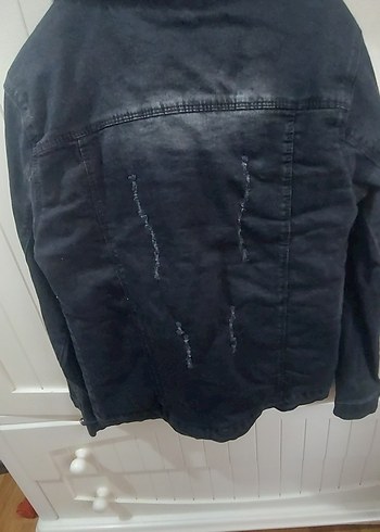 Gri Nakışlı kız çocuk Kot Ceket - Görsel 2