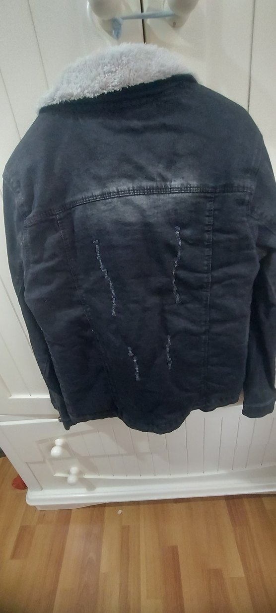 Gri Nakışlı kız çocuk Kot Ceket - Görsel 2