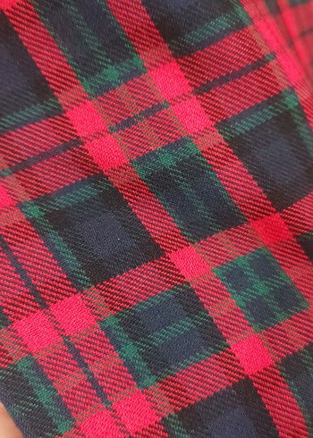 Kırmızı Ekose Desenli Kolsuz Kız Elbisesi - Görsel 3