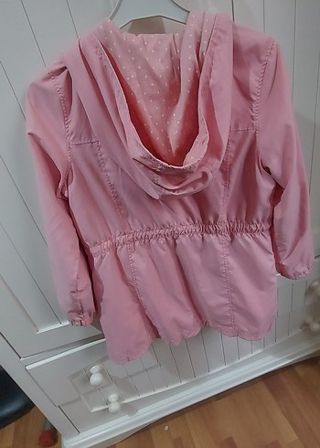 Pembe Düğmeli Kız Çocuk Montu - Görsel 3