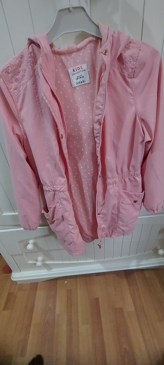 Pembe Düğmeli Kız Çocuk Montu - Görsel 2