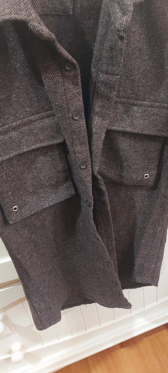 Düğmeli Kahverengi erkek Midi Yün Ceket - Görsel 3