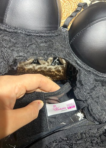 diğer Beden Siyah Yılan Desenli Gotik Mini Sütyen Takımı