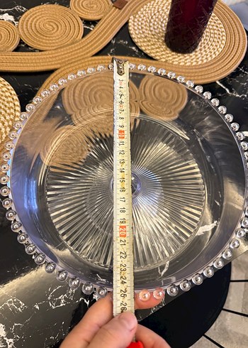 Vintage Şeffaf Ayaklı Tatlı Tabağı - Görsel 3