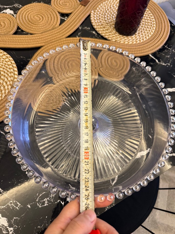 Vintage Şeffaf Ayaklı Tatlı Tabağı - Görsel 3