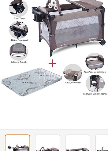 Hoffie SLeep Side Play Anne Sallanır Cibinlikli Oyun Parkı Bebek