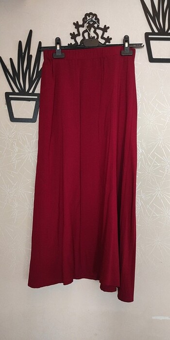 S beden vişne renginde uzun etek - Görsel 7