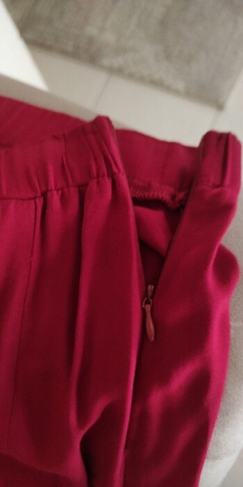 S beden vişne renginde uzun etek - Görsel 9