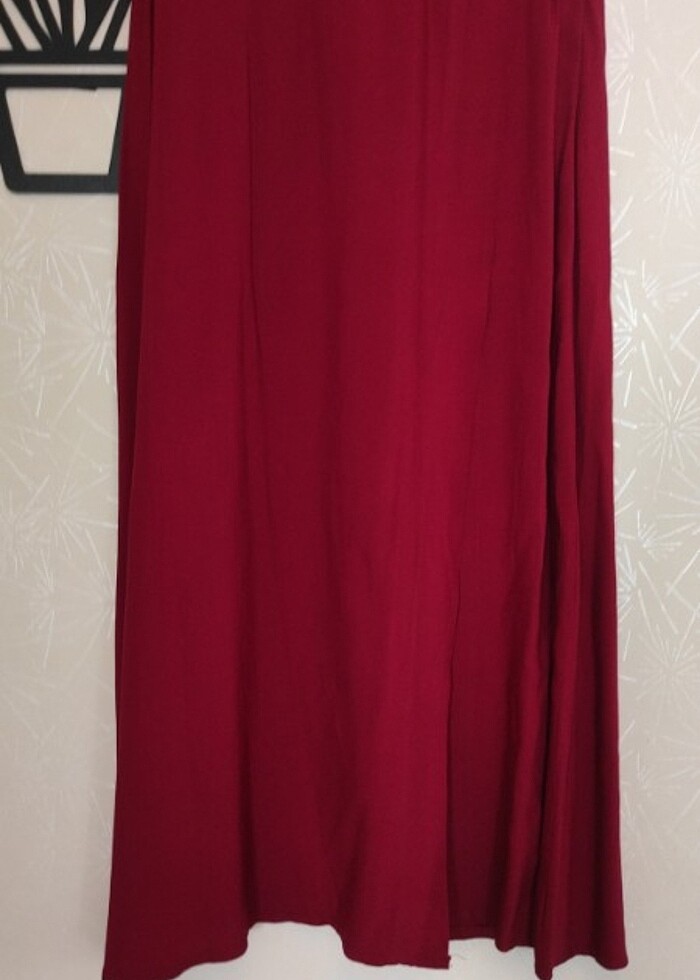 S beden vişne renginde uzun etek  - Görsel 2