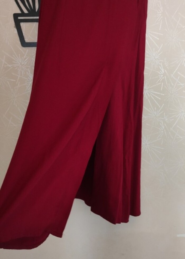 S beden vişne renginde uzun etek  - Görsel 3